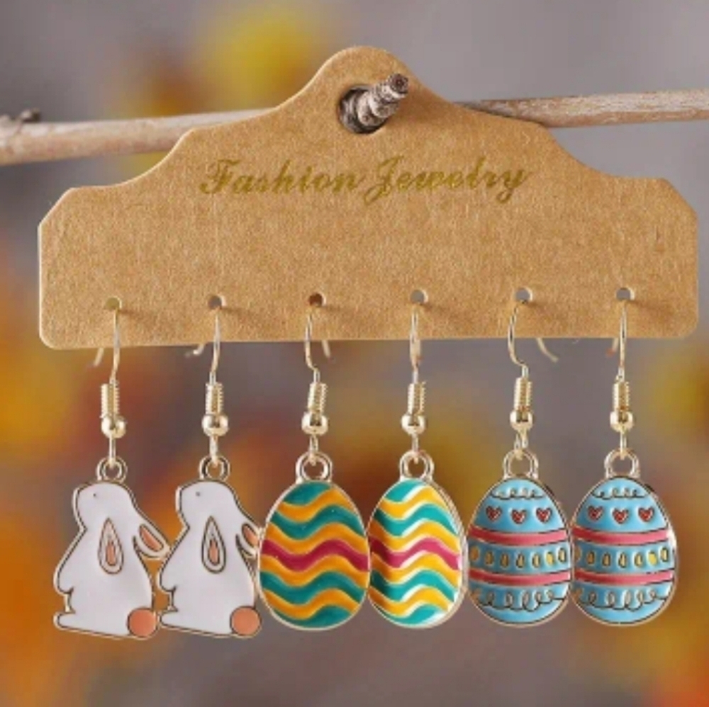 New 3 pair Easter earrings